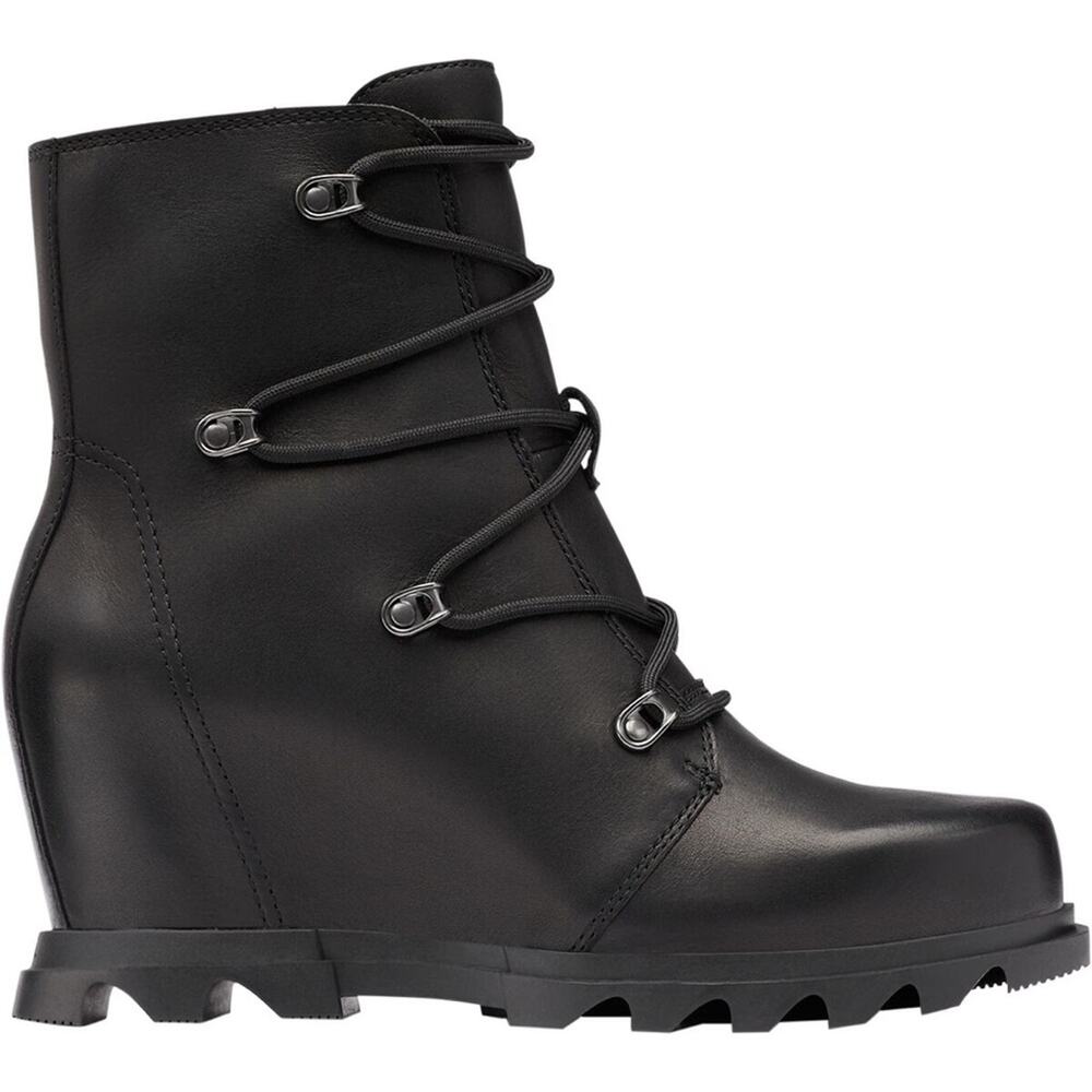 NIB Sorel Women's Joan Of Arctic Wedge III Lace Boot in Black Size 5.5